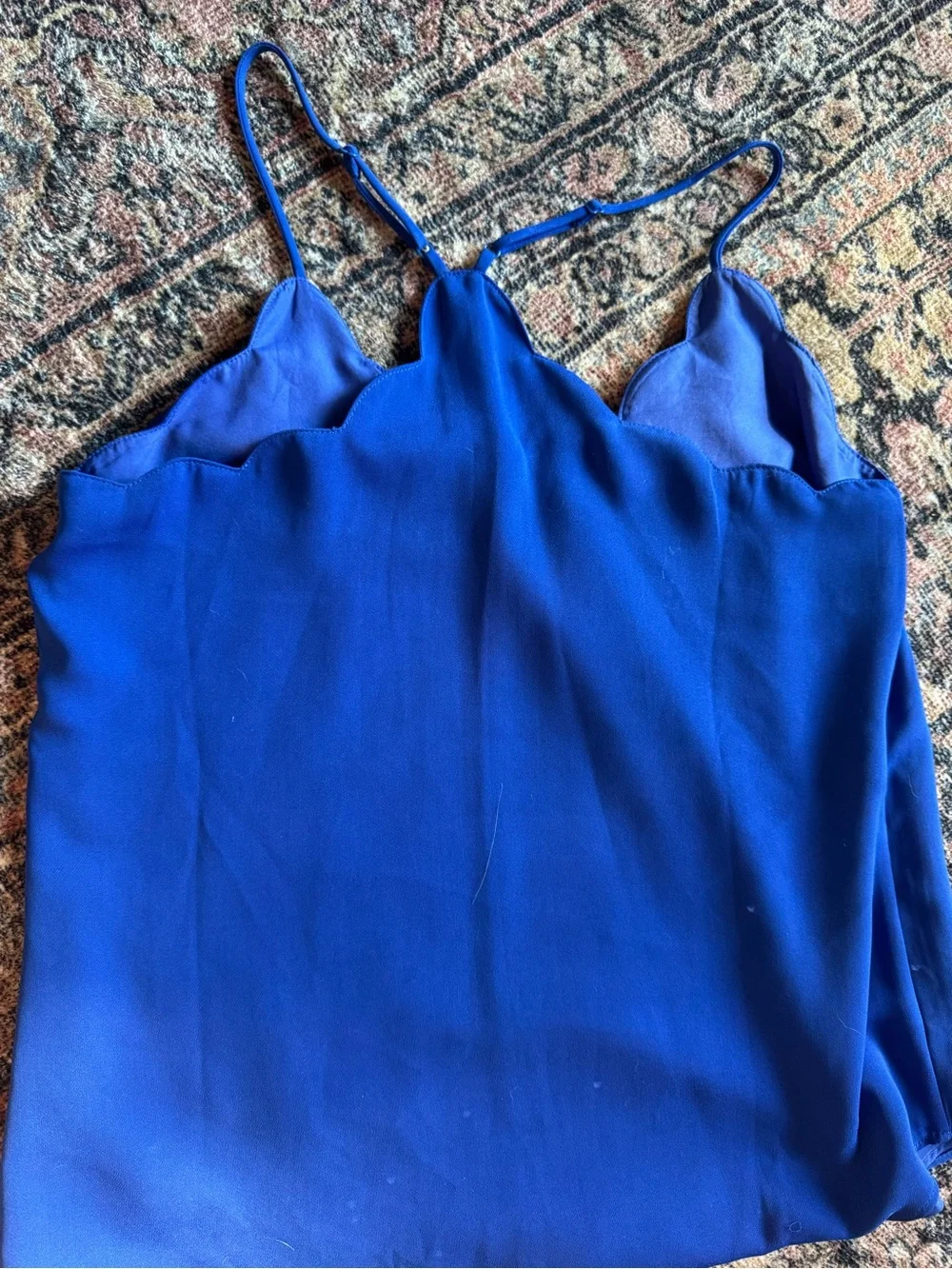 Jcrew Scallop Trim Royal Blue Spaghetti Tanktop